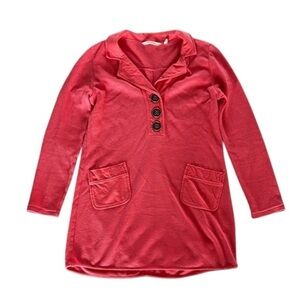 Soft Surroundings size XS coral thermal shirt with pockets long sleeve